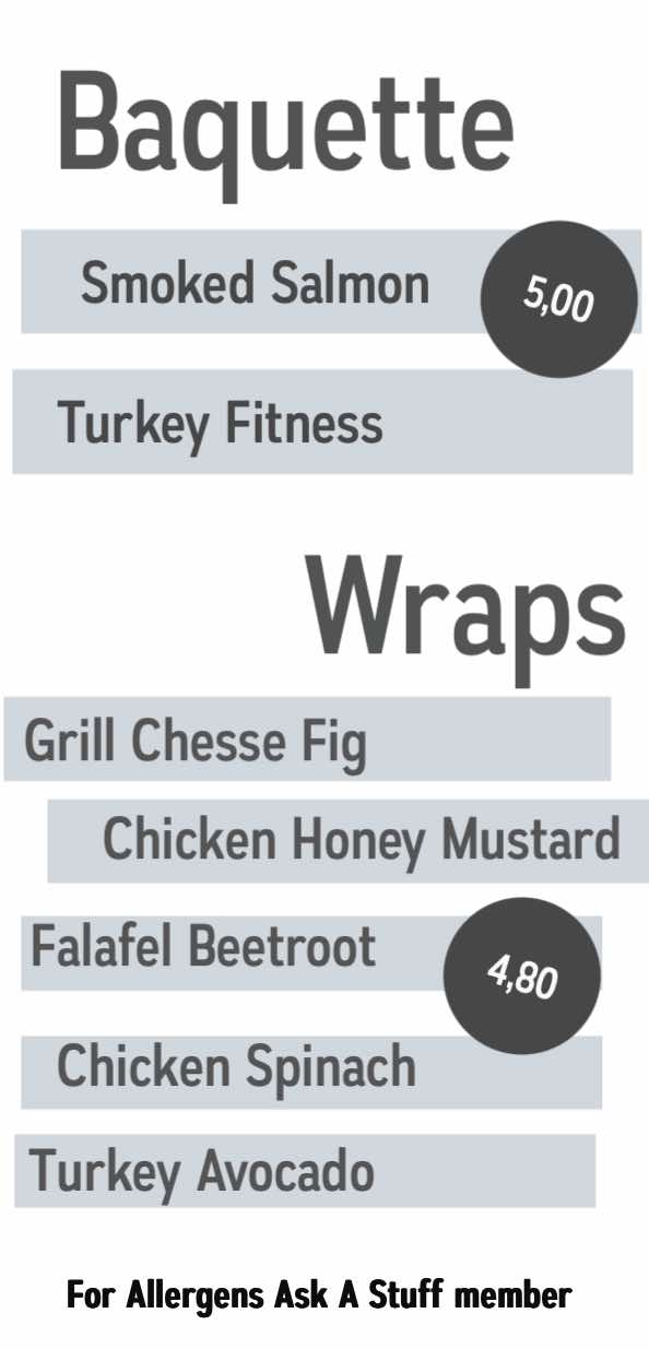 Menu page
